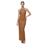 JW PEI Jeweled High Neck Halter Maxi Dress