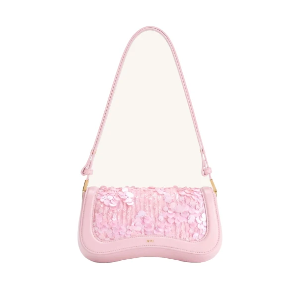 JW PEI Joy Sequin Shoulder Bag in Rose Pink