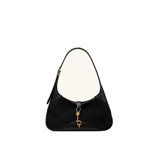 JW PEI Juliette Faux Suede Key Charm East-West Shoulder Bag in Black