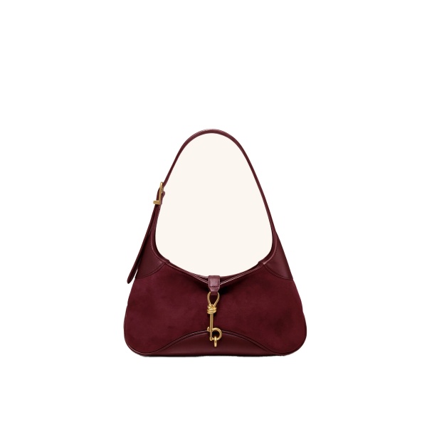 JW PEI Juliette Faux Suede Key Charm East-West Shoulder Bag in Burgundy