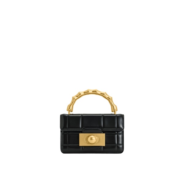 JW PEI Kaia Bamboo Metal Handle Handbag in Black