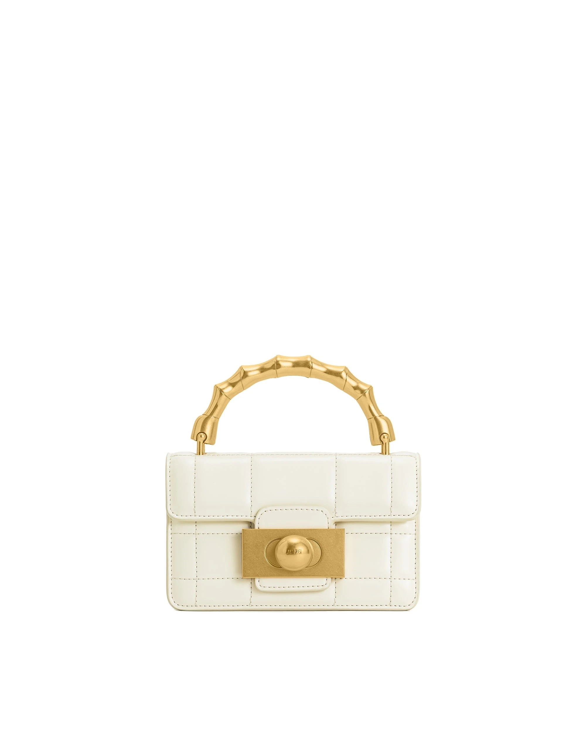 JW PEI Kaia Bamboo Metal Handle Handbag in White | Totes & Top-Handle Bags | Luxury Shoes JW PEI Kaia Bamboo Metal Handle Handbag in White