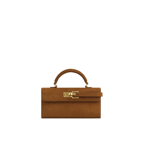 JW PEI Keyla Faux Suede Top Handle Bag in Brown