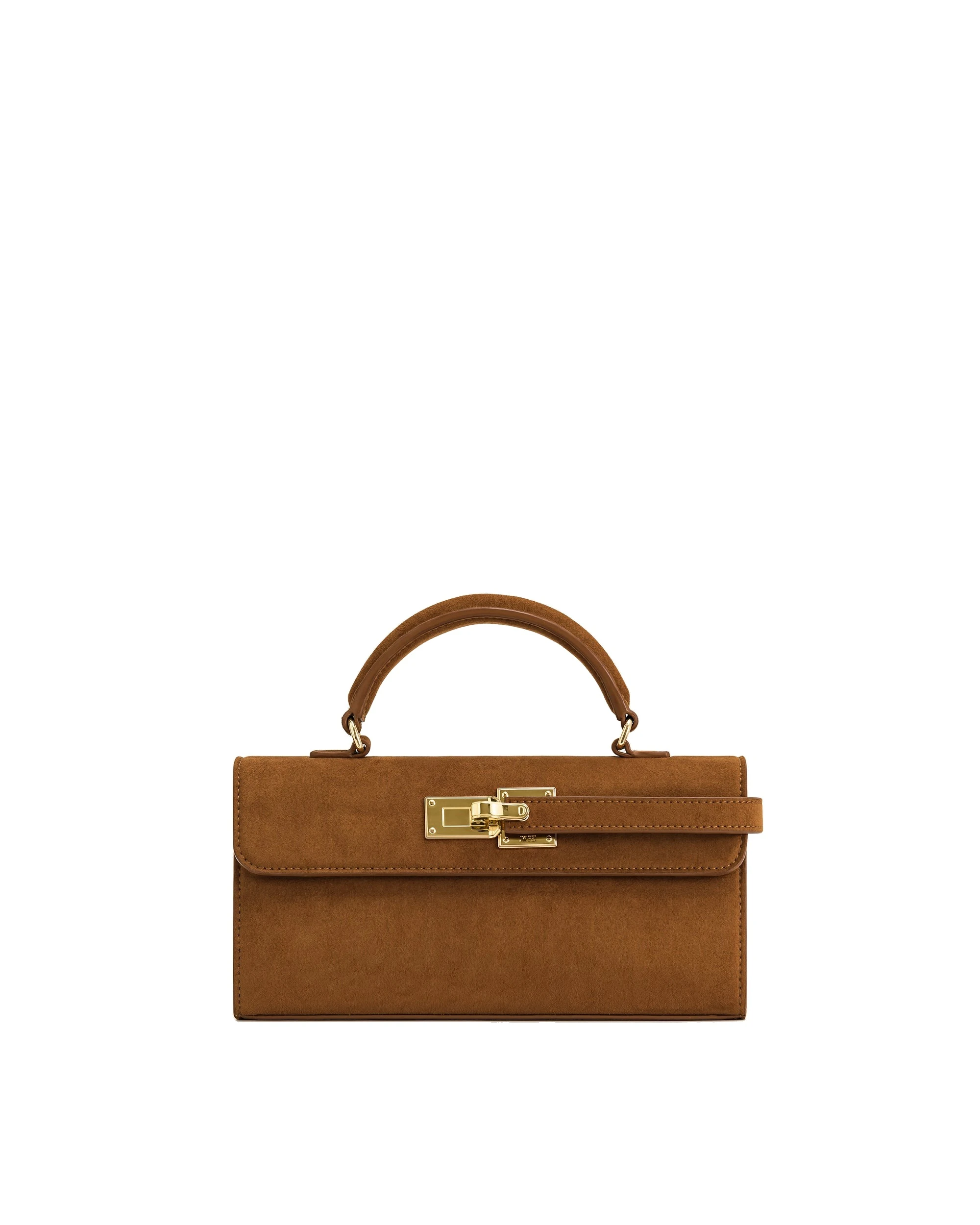 JW PEI Keyla Faux Suede Top Handle Bag in Brown | Totes & Top-Handle Bags | Luxury Shoes JW PEI Keyla Faux Suede Top Handle Bag in Brown