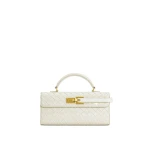 JW PEI Keyla Weave Texture Top Handle Bag in White