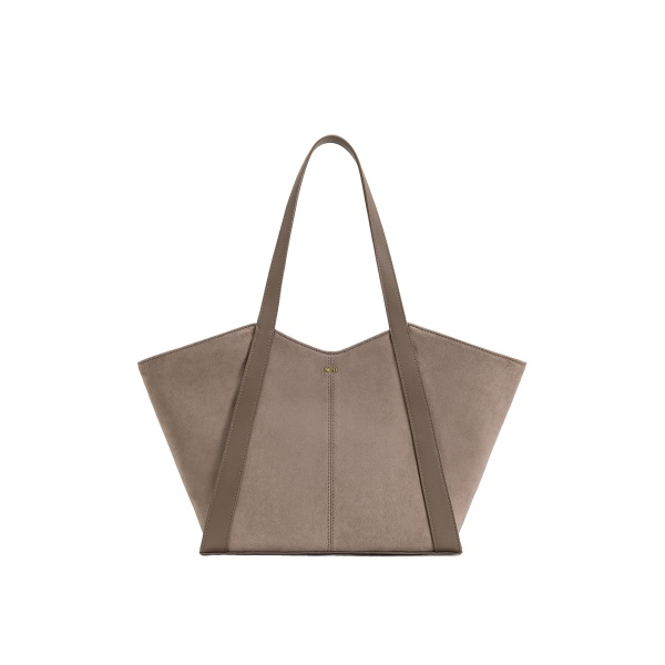 JW PEI Kiana Large Capacity Faux Suede Tote Bag in Taupe