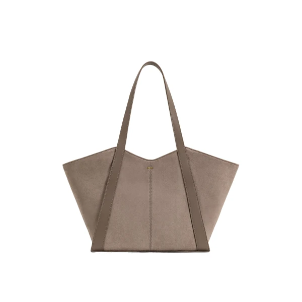 JW PEI Kiana Large Capacity Faux Suede Tote Bag in Taupe