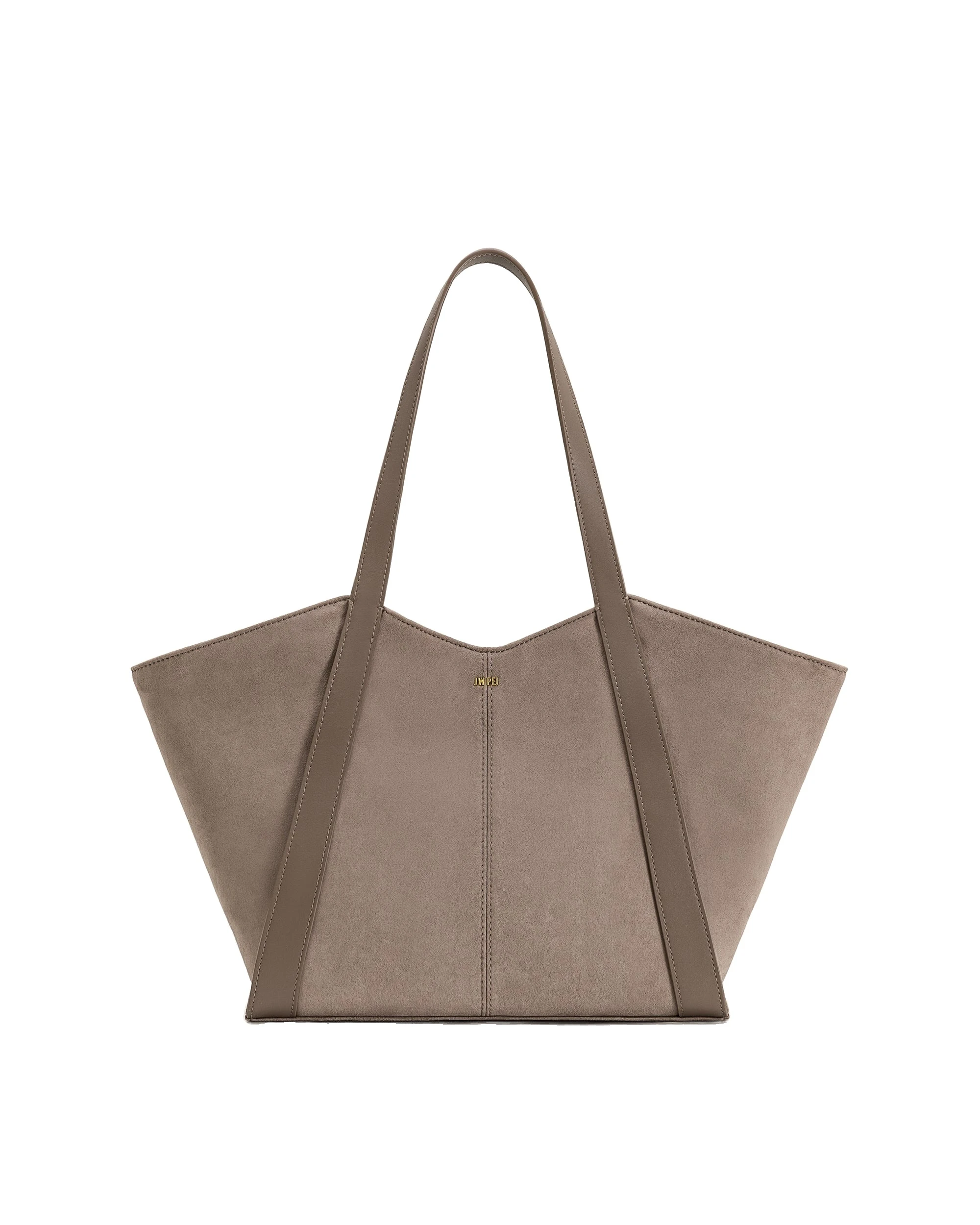 JW PEI Kiana Large Capacity Faux Suede Tote Bag in Taupe | Totes & Top-Handle Bags | Luxury Shoes JW PEI Kiana Large Capacity Faux Suede Tote Bag in Taupe