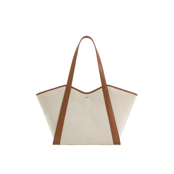 JW PEI Kiana Large Capacity Tote Bag in Brown Canvas