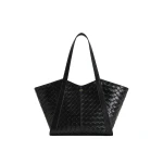 JW PEI Kiana Large Capacity Weave Texture Tote Bag in Black | Totes & Top-Handle Bags | Luxury Shoes JW PEI Kiana Large Capacity Weave Texture Tote Bag in Black
