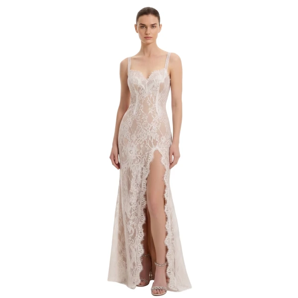 JW PEI Lace Slit Maxi Dress