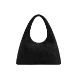 JW PEI Laura Faux Suede Woven Shoulder Bag in Black