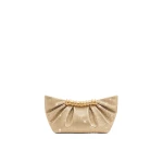 JW PEI Leia Artificial Crystal Pleated Clutch in Gold | Clutch Bags | Luxury Shoes JW PEI Leia Artificial Crystal Pleated Clutch in Gold