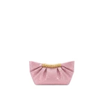 JW PEI Leia Artificial Crystal Pleated Clutch in Pink | Clutch Bags | Luxury Shoes JW PEI Leia Artificial Crystal Pleated Clutch in Pink
