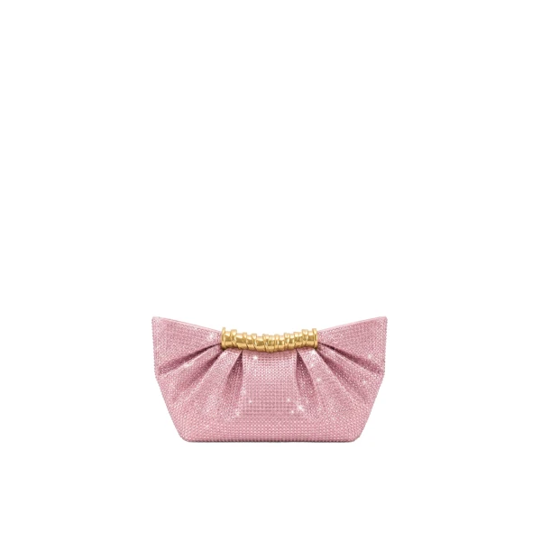 JW PEI Leia Artificial Crystal Pleated Clutch in Pink