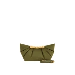 JW PEI Leia Pleated Clutch in Dark Olive
