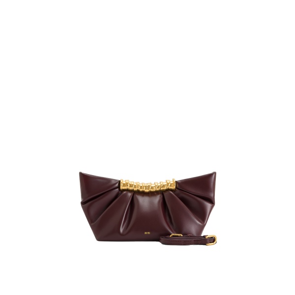 JW PEI Leia Pleated Clutch in Deep Burgundy