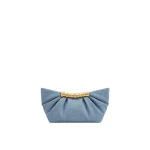 JW PEI Leia Pleated Clutch in Light Blue Denim