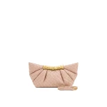 JW PEI Leia Weave Texture Pleated Clutch in Pink | Clutch Bags | Luxury Shoes JW PEI Leia Weave Texture Pleated Clutch in Pink