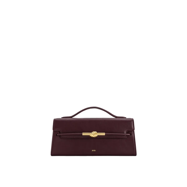 JW PEI Lena Metal Rope Knot Top Handle Bag in Deep Claret