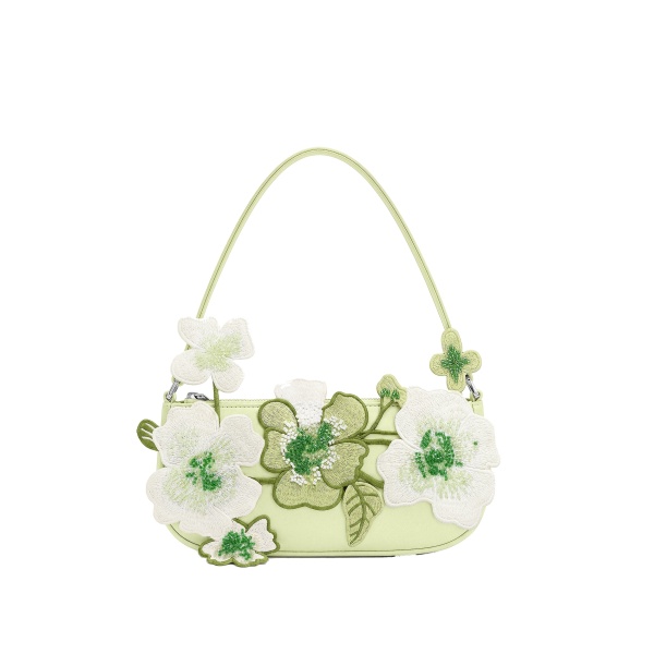 JW PEI Leona Bead Embellished Shoulder Bag in Light Green