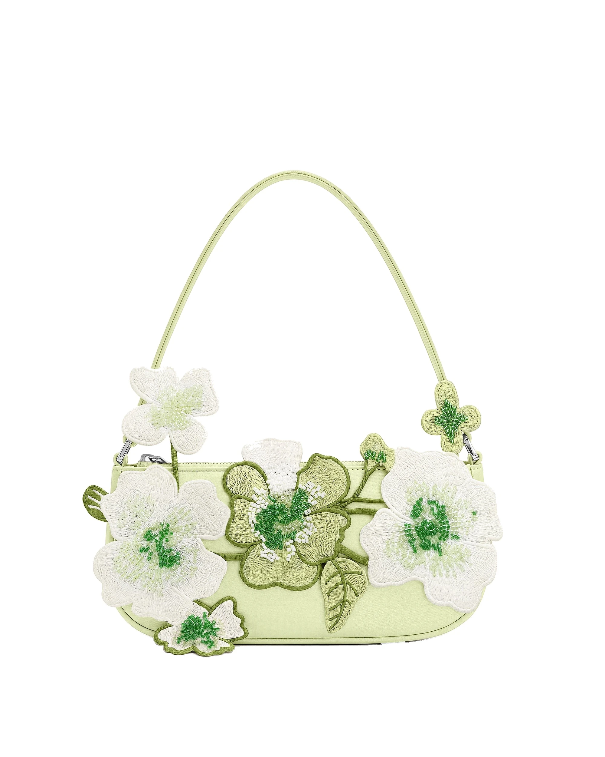 JW PEI Leona Bead Embellished Shoulder Bag in Light Green | Shoulder & Crossbody Bags | Luxury Shoes JW PEI Leona Bead Embellished Shoulder Bag in Light Green