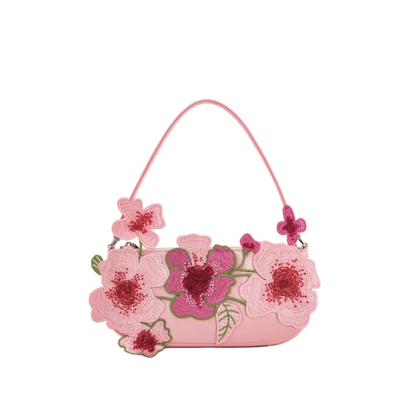JW PEI Leona Bead Embellished Shoulder Bag in Pink