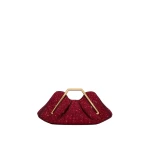JW PEI Lila Artificial Crystal Metal Frame Clutch in Red