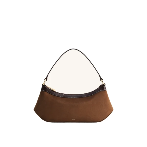 JW PEI Lily Faux Suede Shoulder Bag in Dark Brown