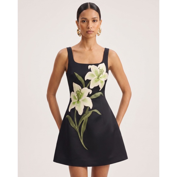 JW PEI Lily Floral Print Sleeveless A-Line Mini Dress