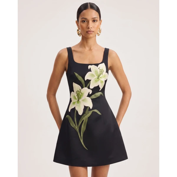 JW PEI Lily Floral Print Sleeveless A-Line Mini Dress