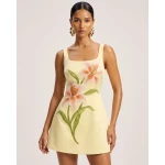 JW PEI Lily Floral Print Sleeveless A-Line Mini Dress