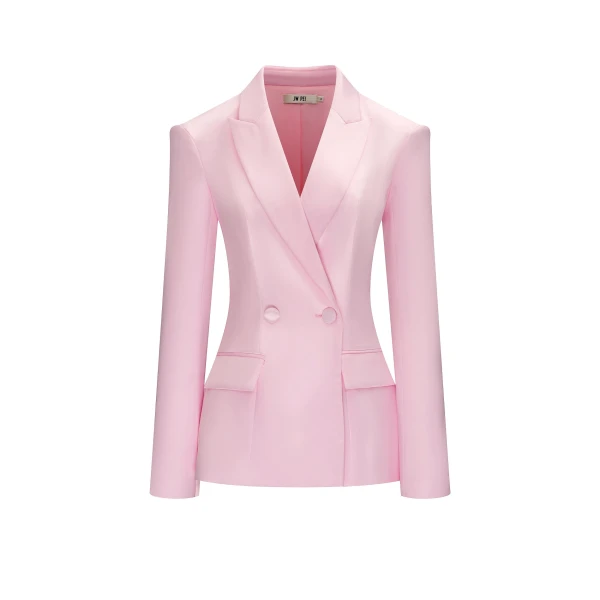 JW PEI Lily Satin Double-Breasted Blazer Suit