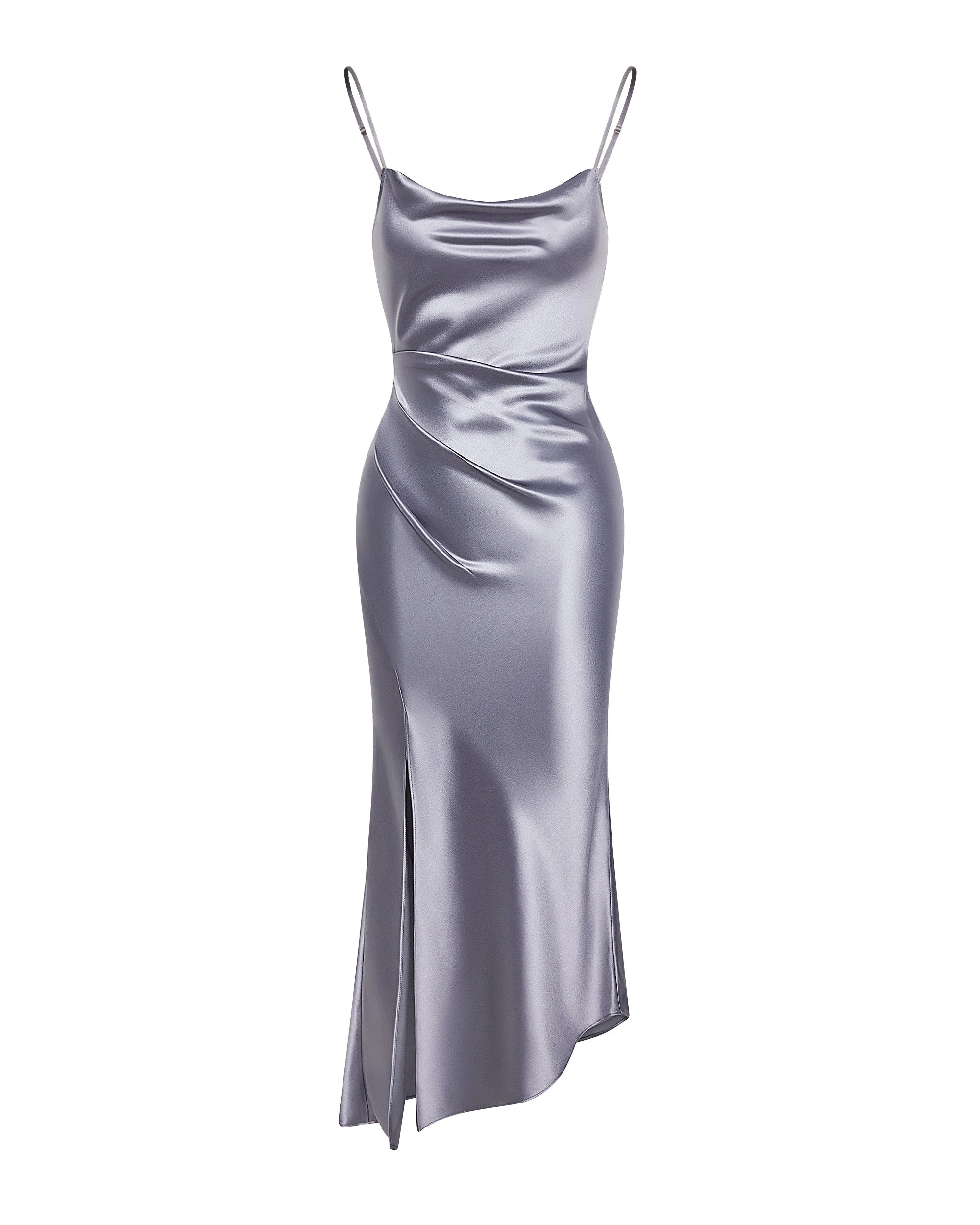 JW PEI gown | Los Angeles Vegan Fashion Dresses | Luxury Shoes JW PEI Liquid Satin Cowl-Slit Gown