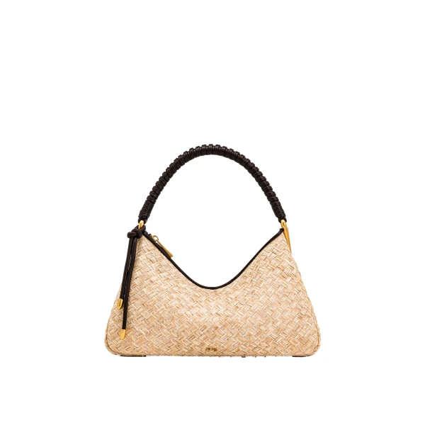 JW PEI Lorena Faux Straw Shoulder Bag in Brown
