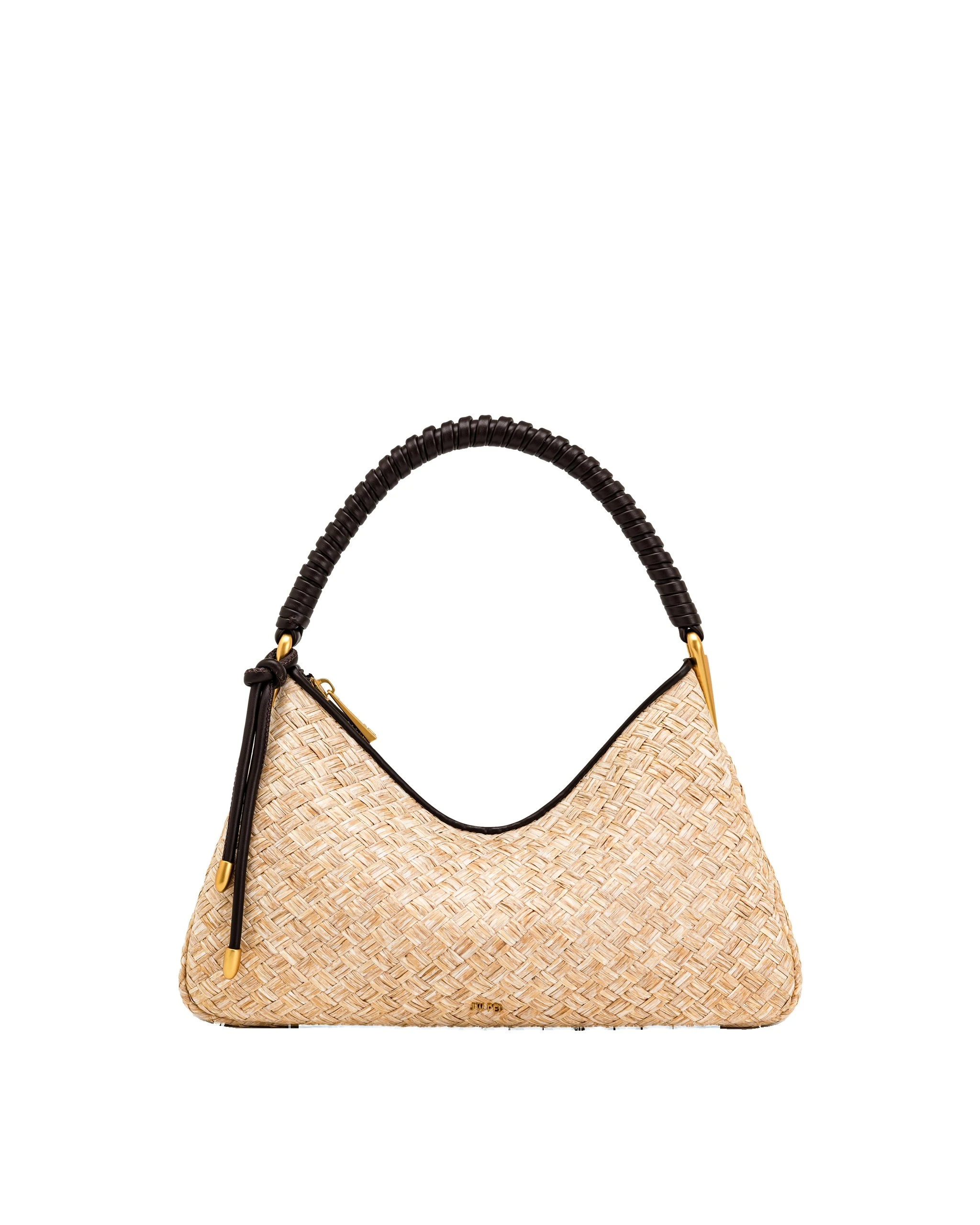 JW PEI Lorena Faux Straw Shoulder Bag in Brown | Shoulder & Crossbody Bags | Luxury Shoes JW PEI Lorena Faux Straw Shoulder Bag in Brown