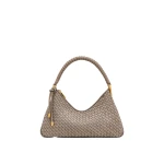 JW PEI Lorena Woven Faux Suede Shoulder Bag in Stone Taupe