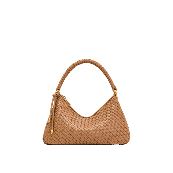 JW PEI Lorena Woven Shoulder Bag in Camel