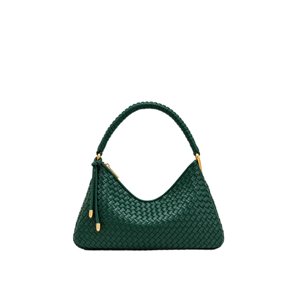 JW PEI Lorena Woven Shoulder Bag in Emerald Green