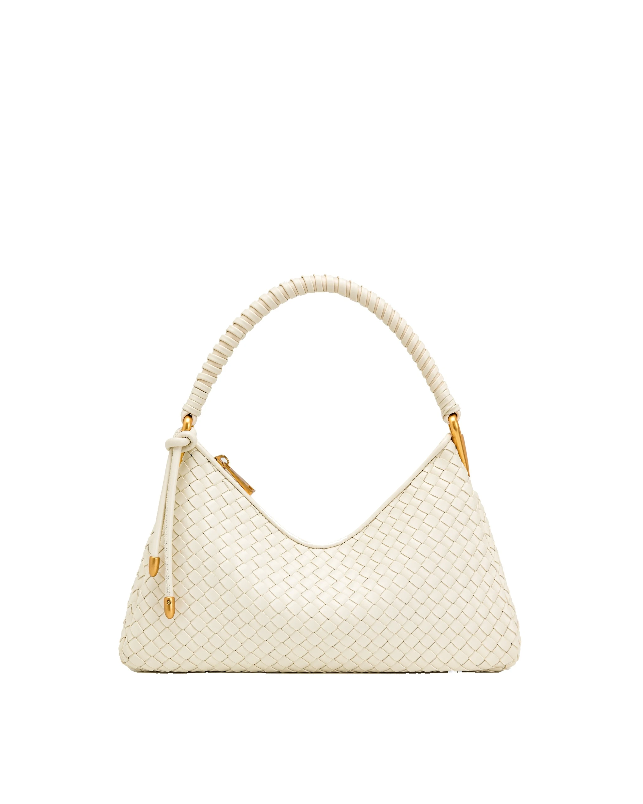 JW PEI Lorena Woven Shoulder Bag in Ivory | Shoulder & Crossbody Bags | Luxury Shoes JW PEI Lorena Woven Shoulder Bag in Ivory