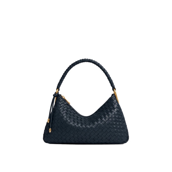JW PEI Lorena Woven Shoulder Bag in Navy Blue