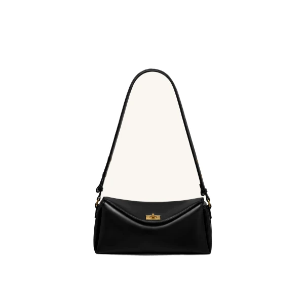 JW PEI Lucia Asymmetric Flap Shoulder Bag in Black