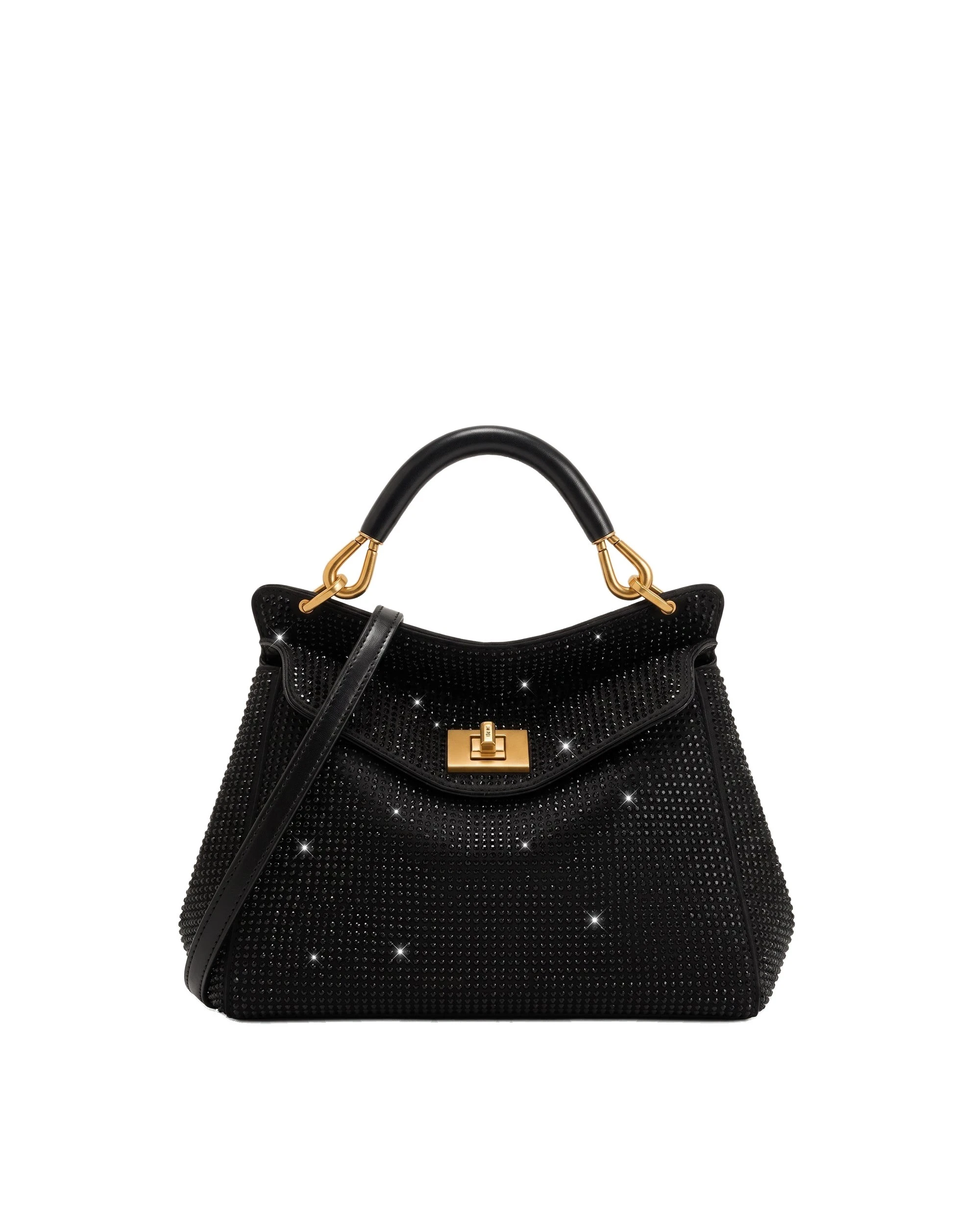 JW PEI Lucia Classic Artificial Crystal Top Handle Bag in Black | Totes & Top-Handle Bags | Luxury Shoes JW PEI Lucia Classic Artificial Crystal Top Handle Bag in Black