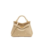 JW PEI Lucia Classic Artificial Crystal Top Handle Bag in Champagne