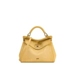 JW PEI Lucia Classic Croc-Embossed Faux Suede Top Handle Bag in Yellow