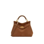 JW PEI Lucia Classic Faux Suede Top Handle Bag in Dark Red Brown