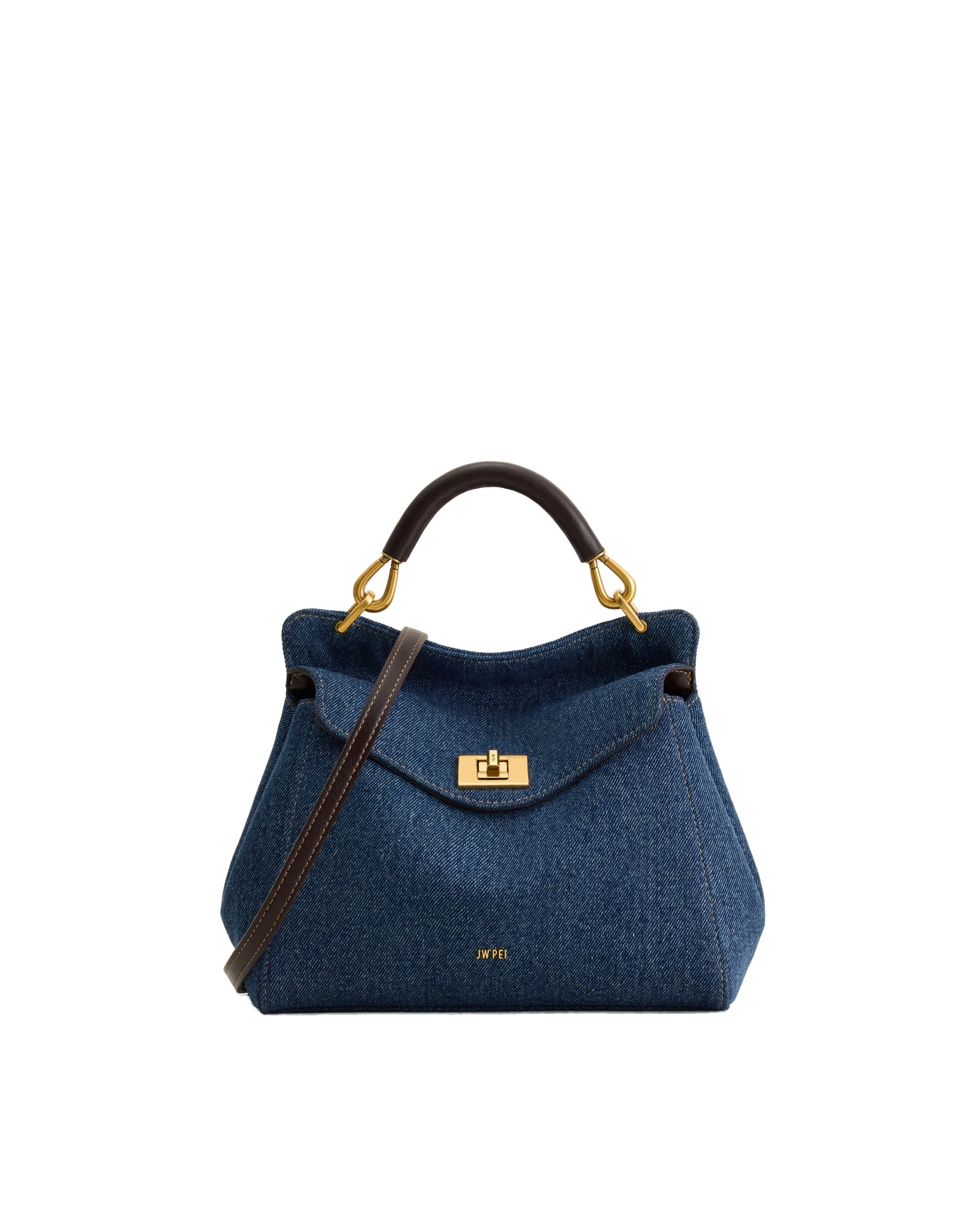 JW PEI Lucia Classic Handbag in Blue Denim | Totes & Top-Handle Bags | Luxury Shoes JW PEI Lucia Classic Handbag in Blue Denim