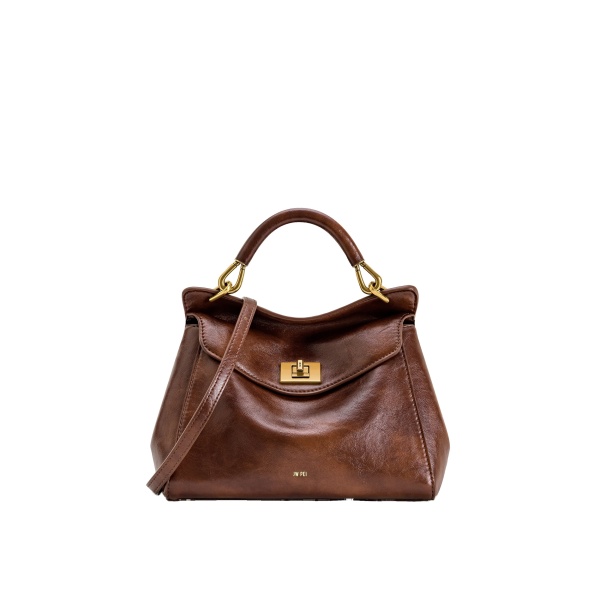 JW PEI Lucia Classic Top Handle Bag in Coffee Brown