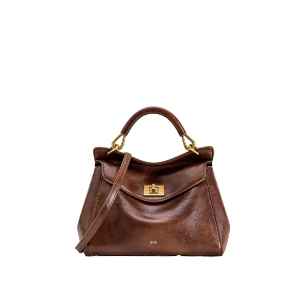 JW PEI Lucia Classic Top Handle Bag in Coffee Brown