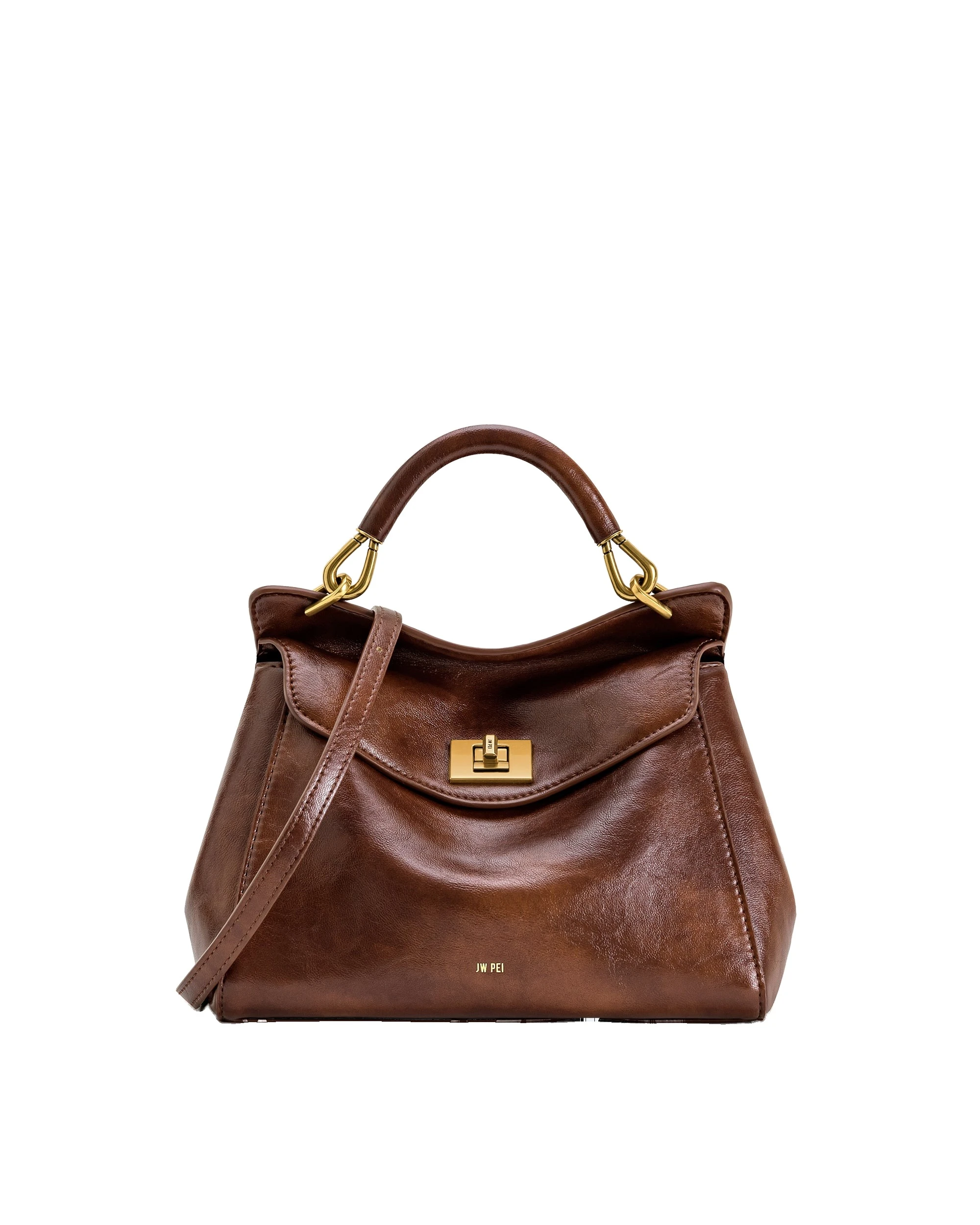 JW PEI Lucia Classic Top Handle Bag in Coffee Brown | Totes & Top-Handle Bags | Luxury Shoes JW PEI Lucia Classic Top Handle Bag in Coffee Brown